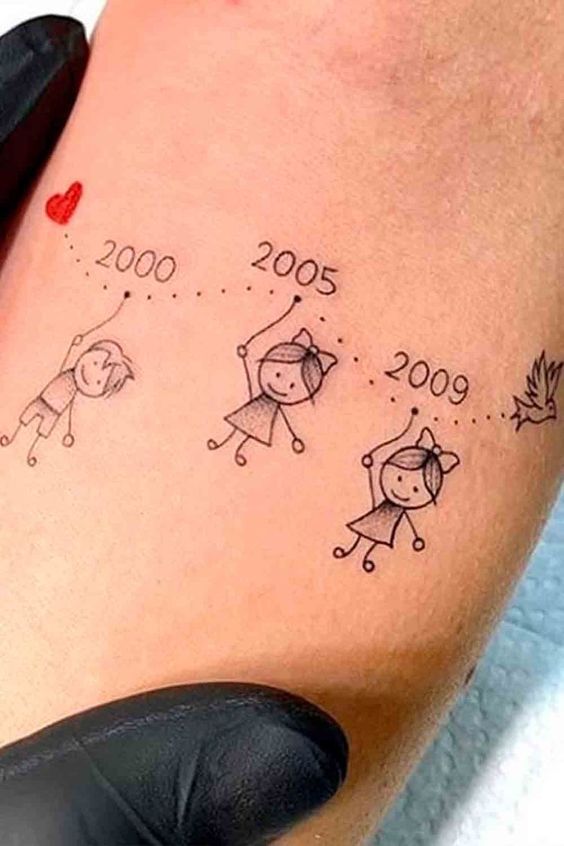 mẫu tattoo năm sinh của con cái