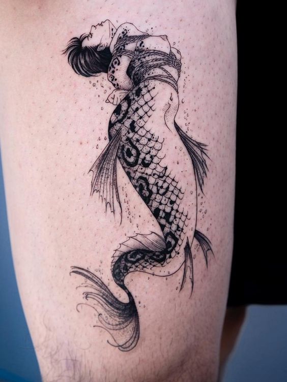 mẫu tattoo nàng tiên cá bị trói