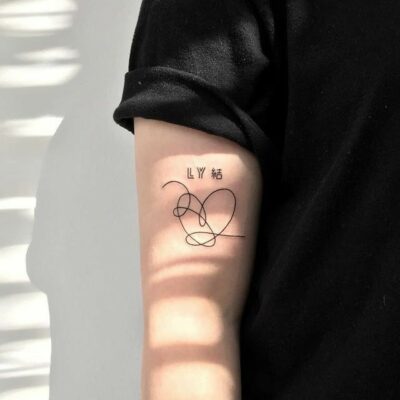 mẫu tattoo ở bắp tay cực đẹp cho fan BTS