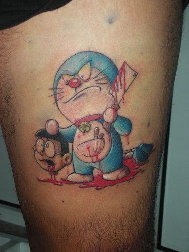 mẫu tattoo doraemon giang hồ