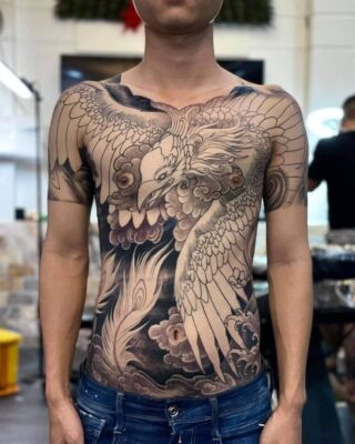 mẫu xăm full mình trước cực nghệ thuật