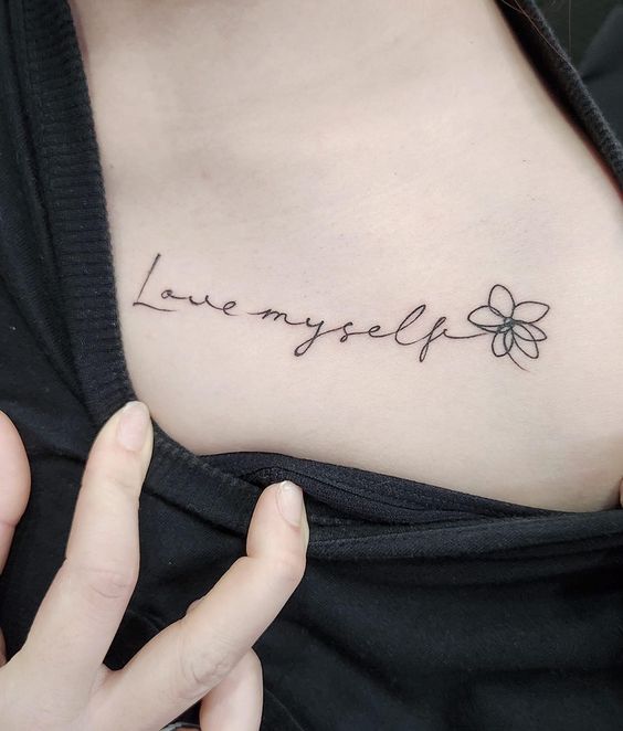 mẫu xăm yêu bản thân kèm hoa