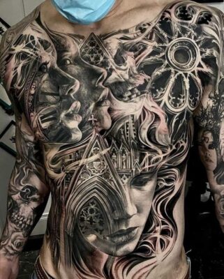 nghệ thuật xăm full mình cực kỳ ấn tượng