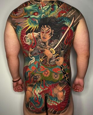 nghệ thuật xăm full sau lưng sắc nét