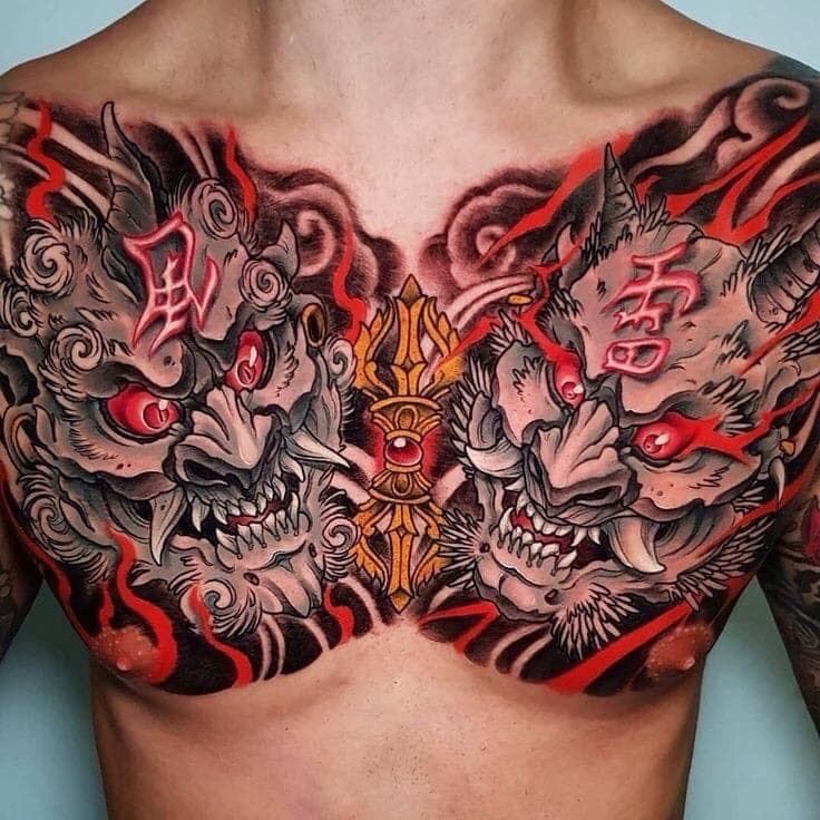 phá cách với mẫu tattoo full ngực táo bạo