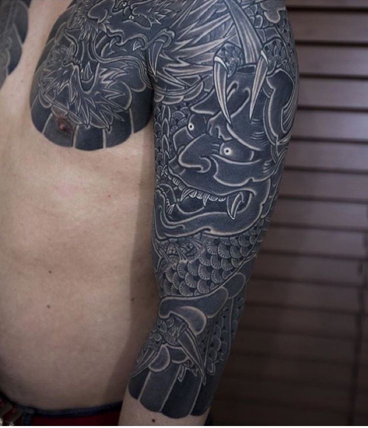 tatto nhật cổ hình mặt quỷ