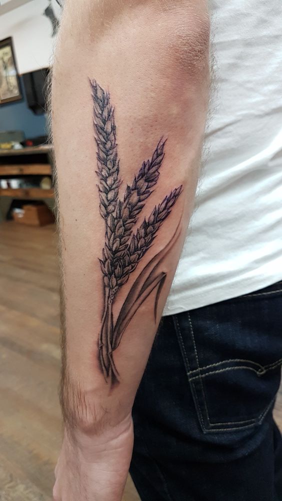 Tattoo bông lúa cá tính mạnh mẽ