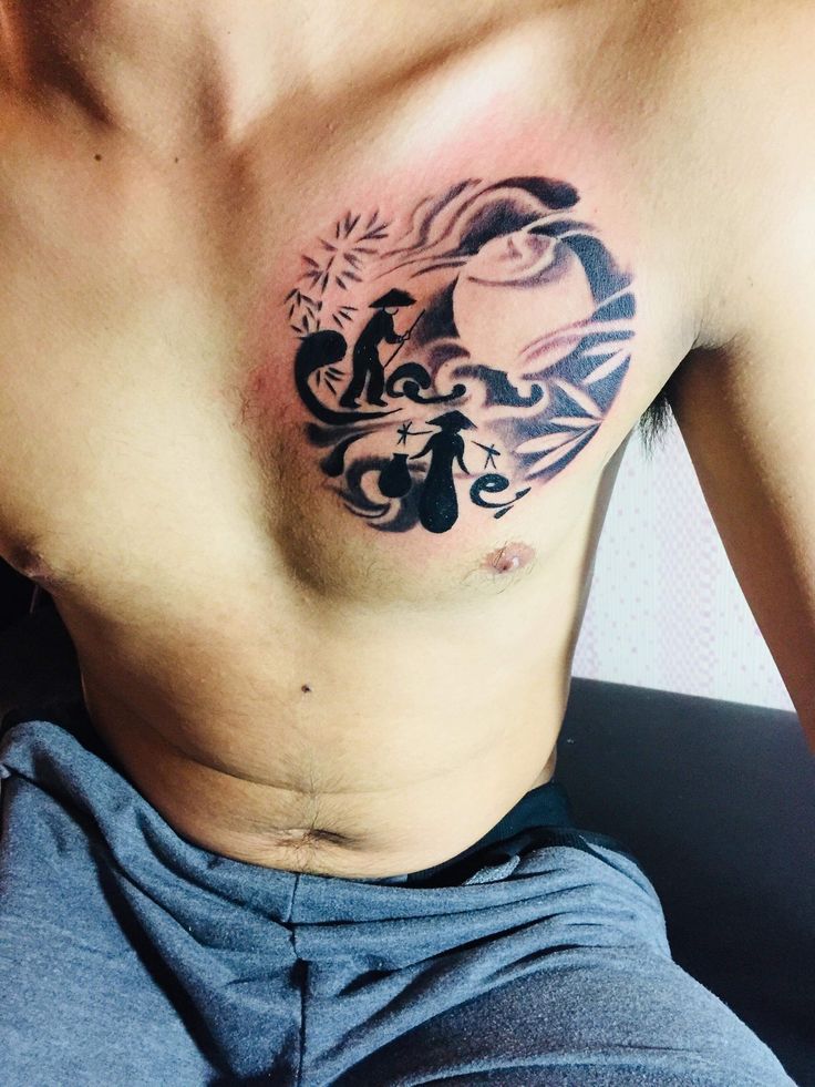 tattoo chữ cha mẹ ý nghĩa trước ngực