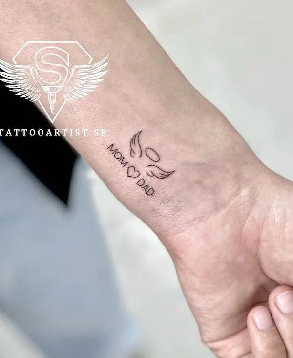 tattoo chữ kèm đôi cánh ý nghĩa đẹp