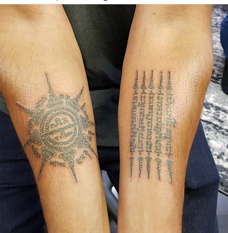 tattoo chữ khmer cực chiến ở tay