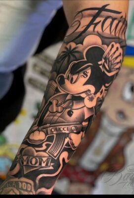 tattoo chuột mickey siêu ngầu