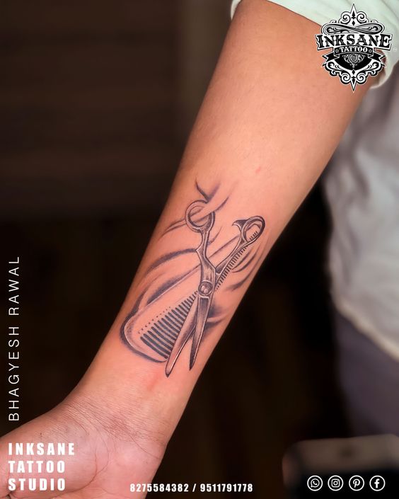 tattoo đơn giản cho thợ cắt tóc