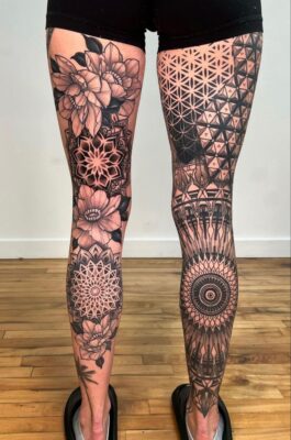 tattoo full chân cực ngầu