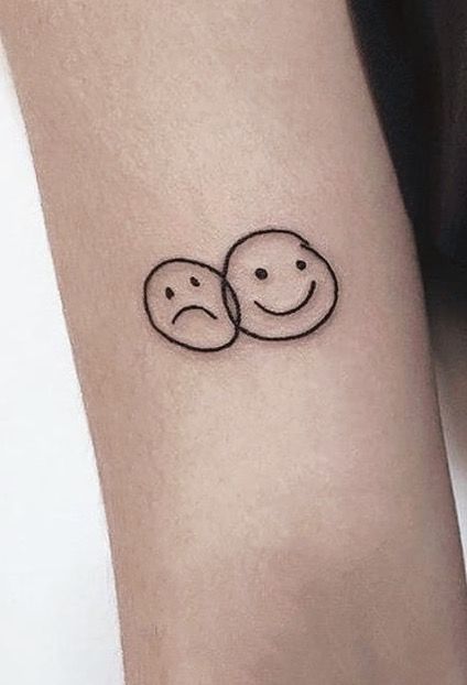 tattoo hai mặt cười đáng yêu