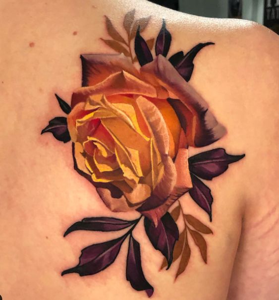 Tattoo hình xăm hoa hồng nghệ thuật