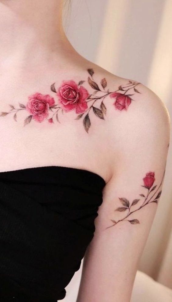 Tattoo hoa hồng đẹp và cá tính cho nữ