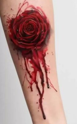 Tattoo hoa hồng đỏ dành cho nữ