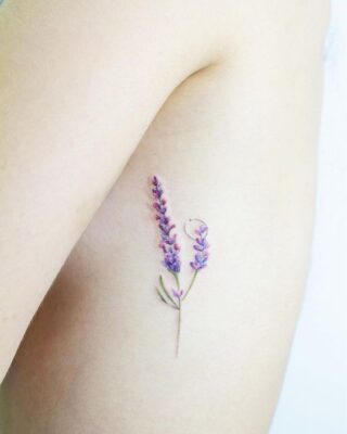 tattoo hoa lavender mini xinh xắn