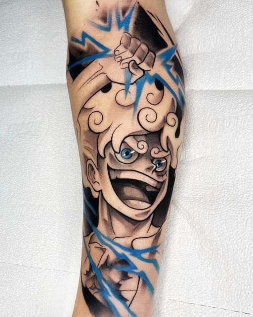 tattoo luffy đẹp ở cánh tay cho nam