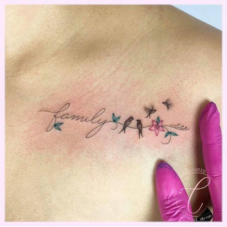 tattoo mini family ở vai