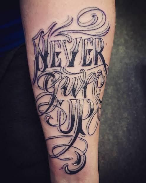 tattoo never give up siêu ngầu cho nam