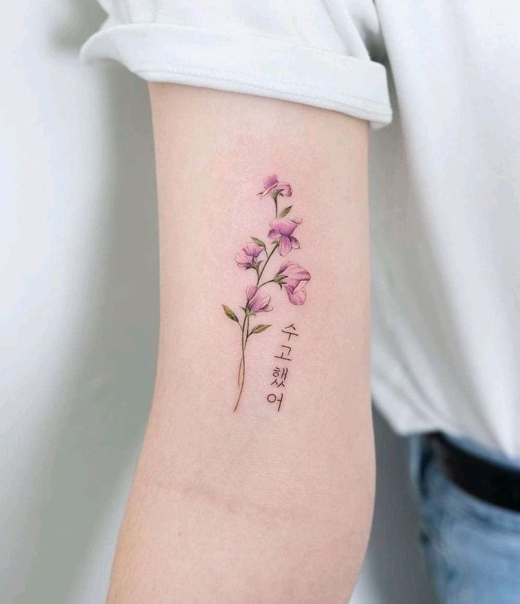 tattoo nhánh hoa hàn quốc cực đẹp
