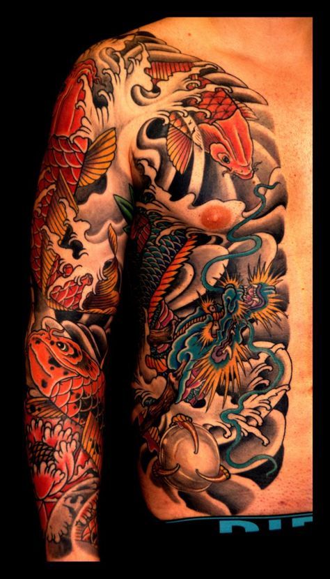 tattoo nửa mình cá chép hóa rồng