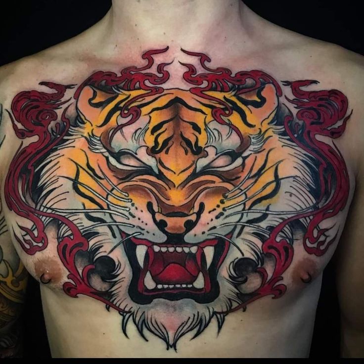 tattoo nửa mình hổ cực chất