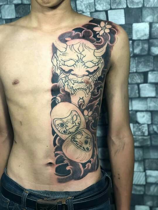 tattoo nửa mình phong cách Nhật cổ