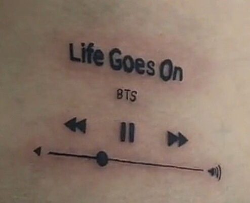 tattoo tên bài hát Life goes on