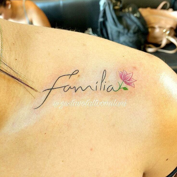 tham khảo ngay mẫu tattoo chữ familia cực xinh