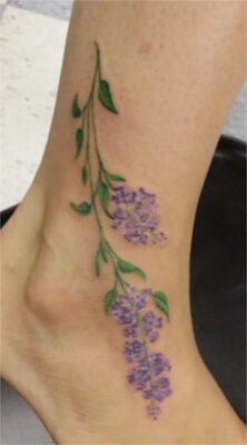 hình xăm lavender nghệ thuật