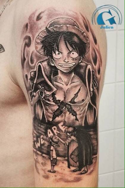 hình xăm nhật vật luffy cá tính