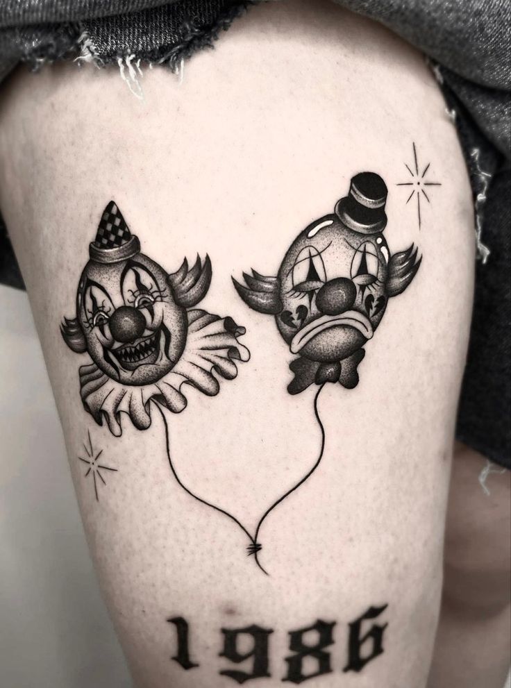 ý tưởng tattoo bong bóng chú hề đẹp