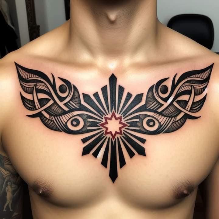 ý tưởng tattoo trên ngực sáng tạo