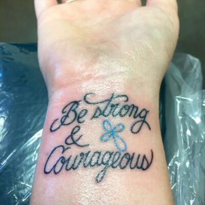 cá tính với kiểu tattoo cổ tay chữ be strong