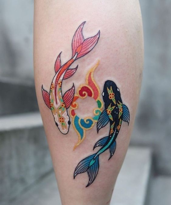 hình tattoo cá chép chứa đựng ý nghĩa