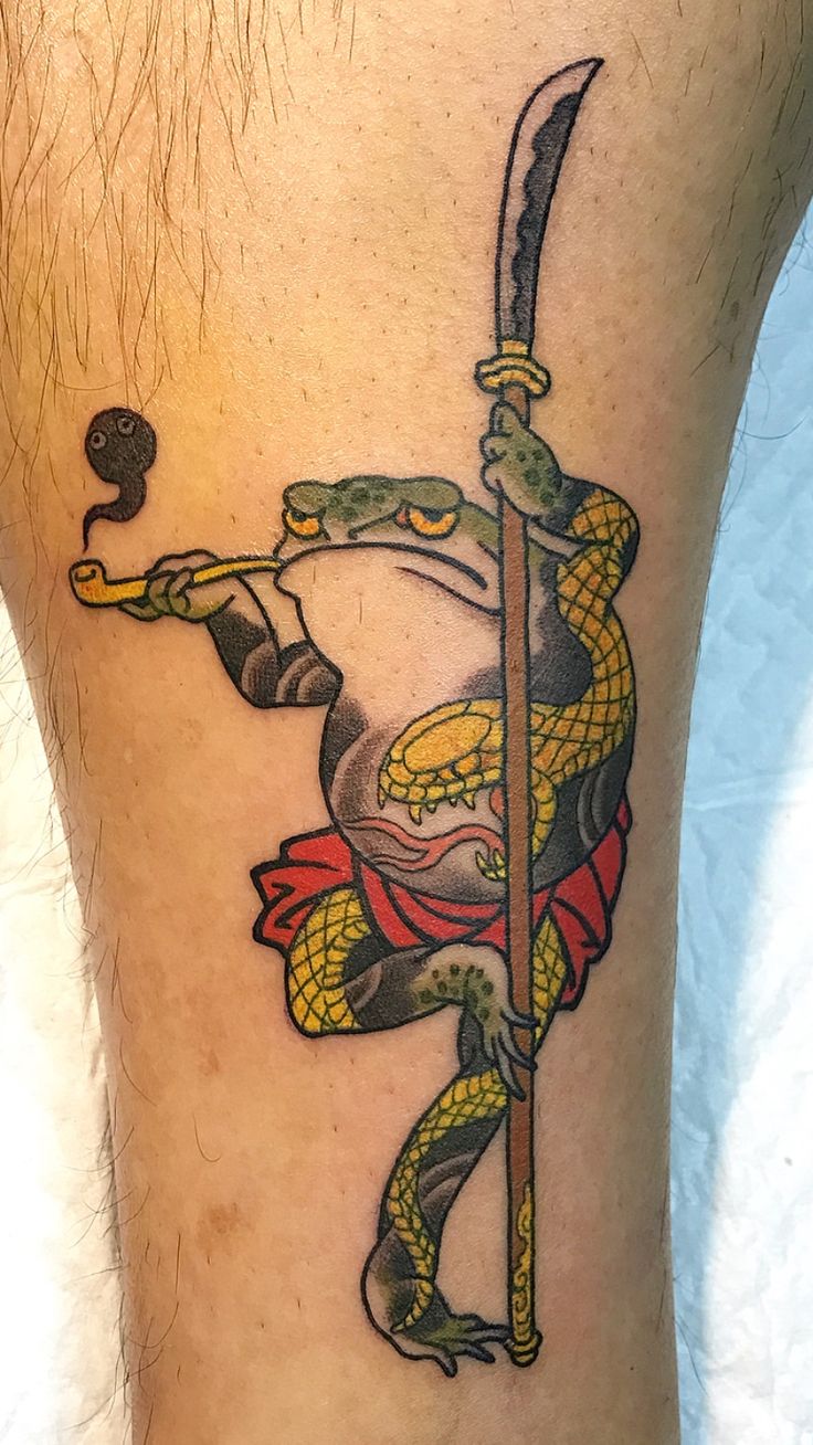 hình tattoo chiến binh ếch cực đẹp