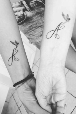 hình tattoo cổ tay mẫu chữ cho cặp đôi