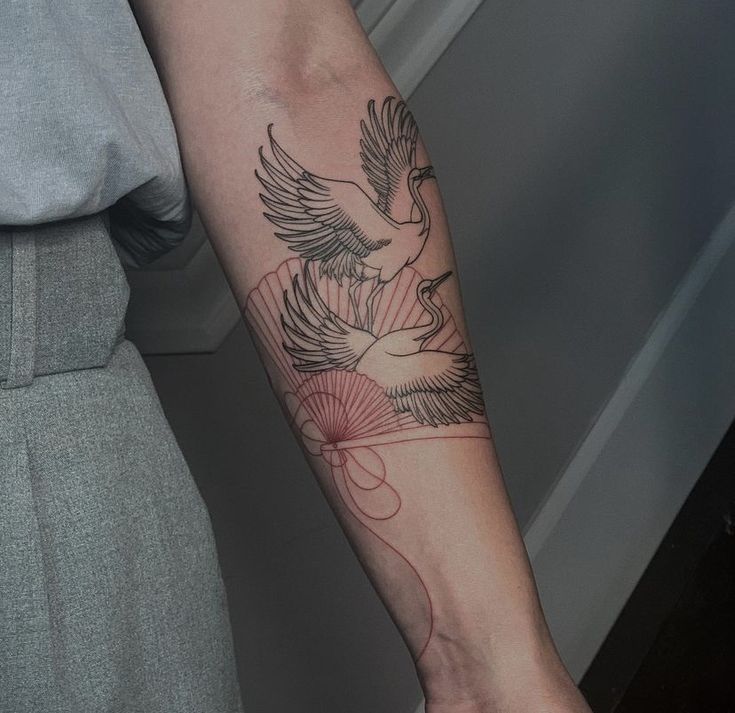 hình tattoo con hạc nghệ thuật siêu đẹp