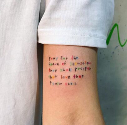 hình xăm chữ mini nhiều màu cực đẹp