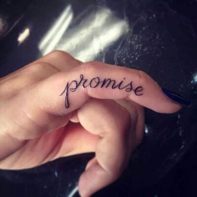 hình xăm chữ promise