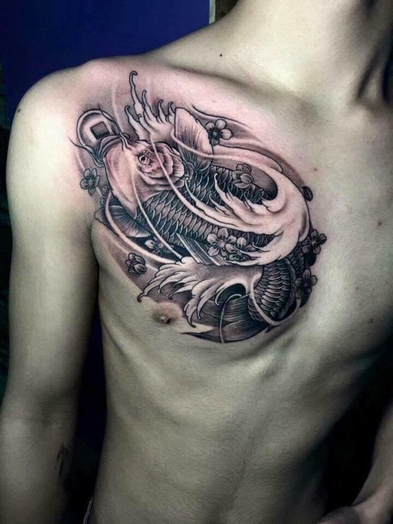 kiểu tattoo cá chép biểu tượng của sự mạnh mẽ