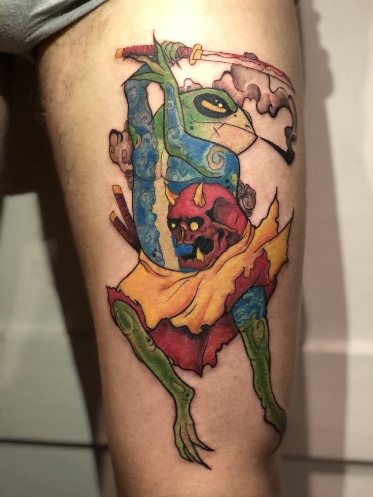 kiểu tattoo chiến binh ếch độc lạ