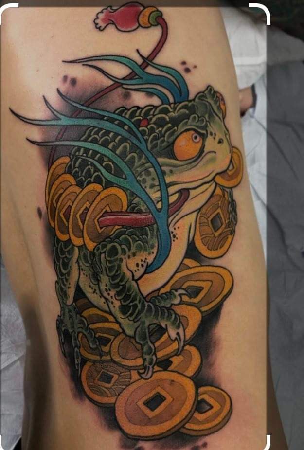 mẫu tattoo ếch thần tài cực đẹp