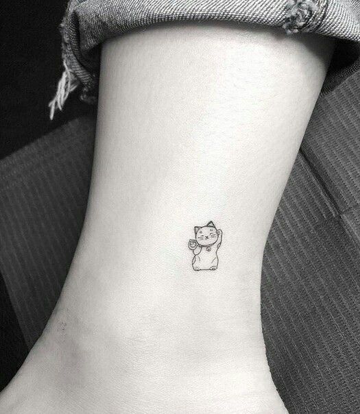 mẫu tattoo mèo siêu mini cute