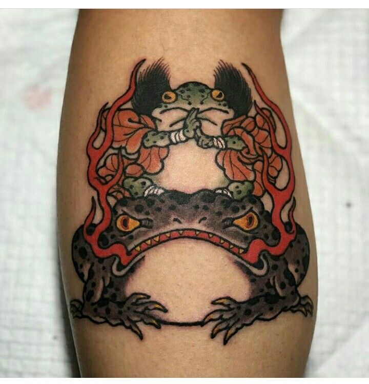 mẫu xăm ếch cưỡi ếch độc đáo