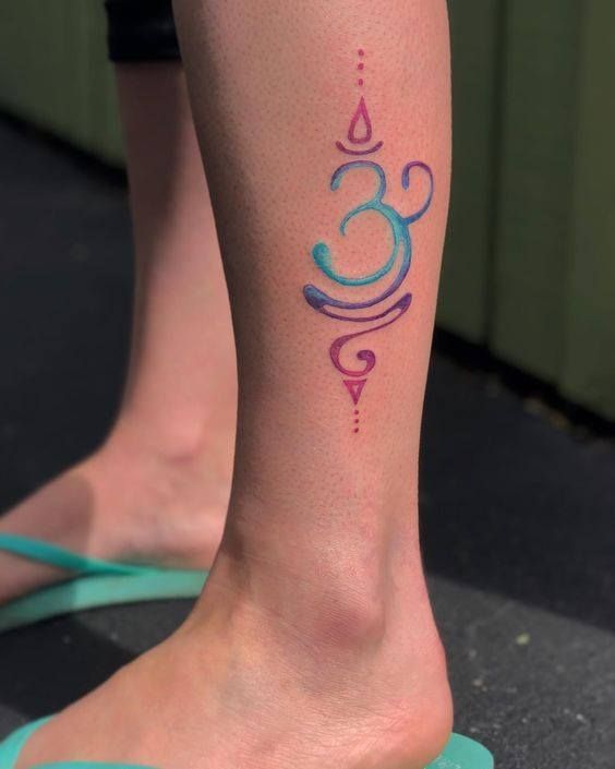 tattoo chữ phạn pha màu siêu đẹp