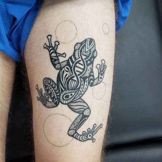 tattoo ếch họa tiết độc đáo