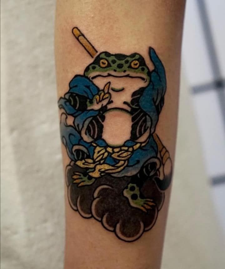 tattoo ninja ếch đầy thú vị